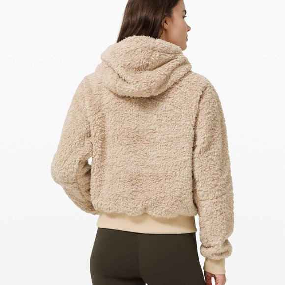 Lululemon Oh So Sherpa Half Zip Size 0 Trench Fleece Hoodie Pullover Coat - Picture 3 of 8